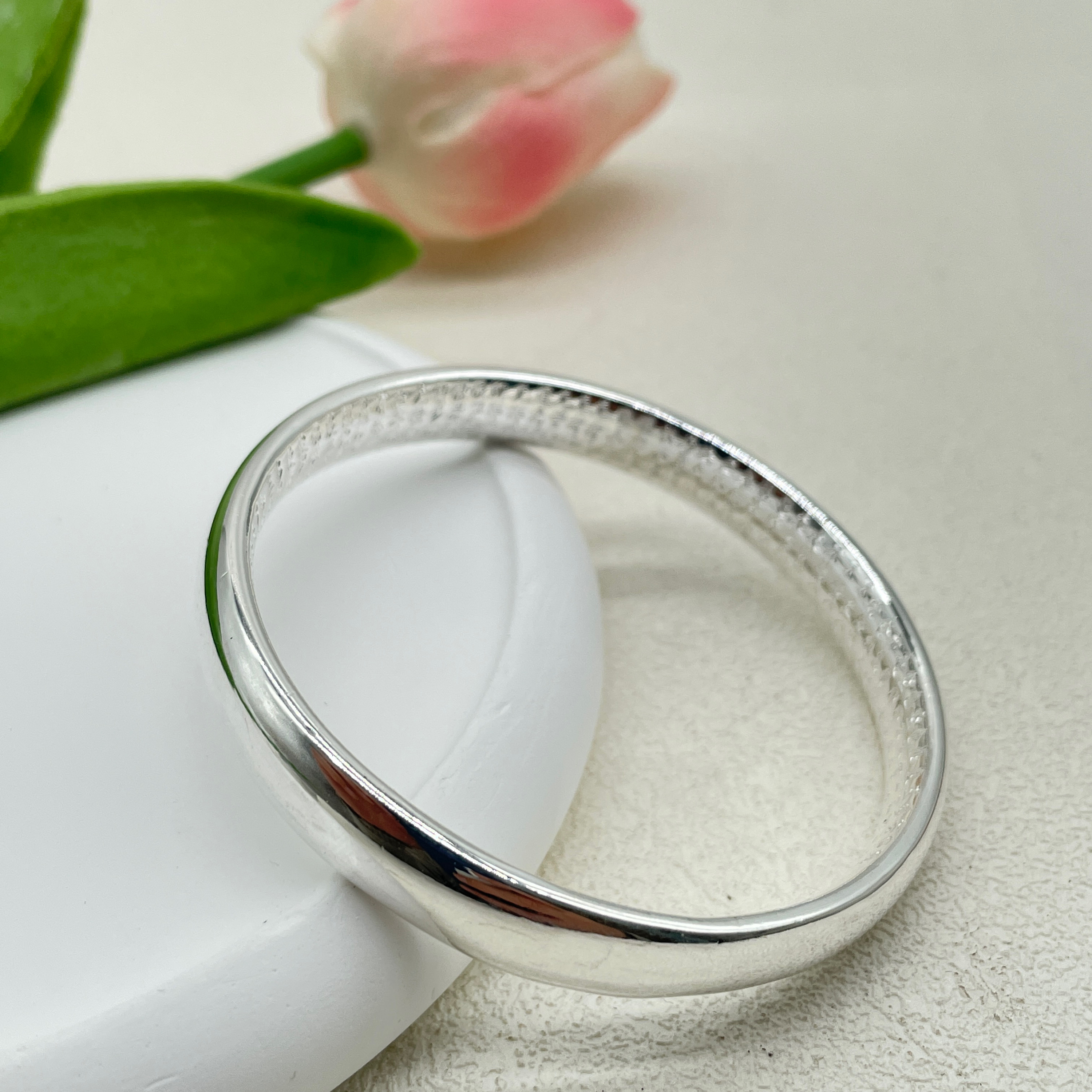 足银手镯  足银999.9手镯A14闭口光面贵妃心经