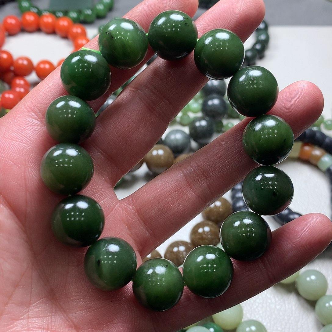 和田玉（碧玉）手链未镶嵌