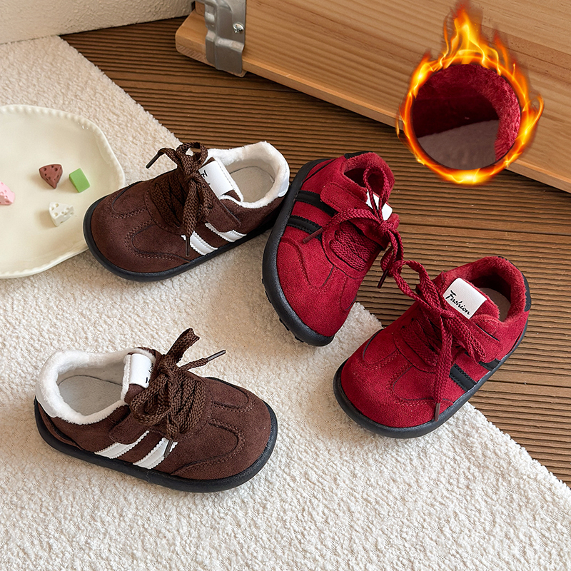 女童鞋子儿童运动鞋2025新款秋冬季宝宝二棉鞋男童冬鞋德训加绒鞋