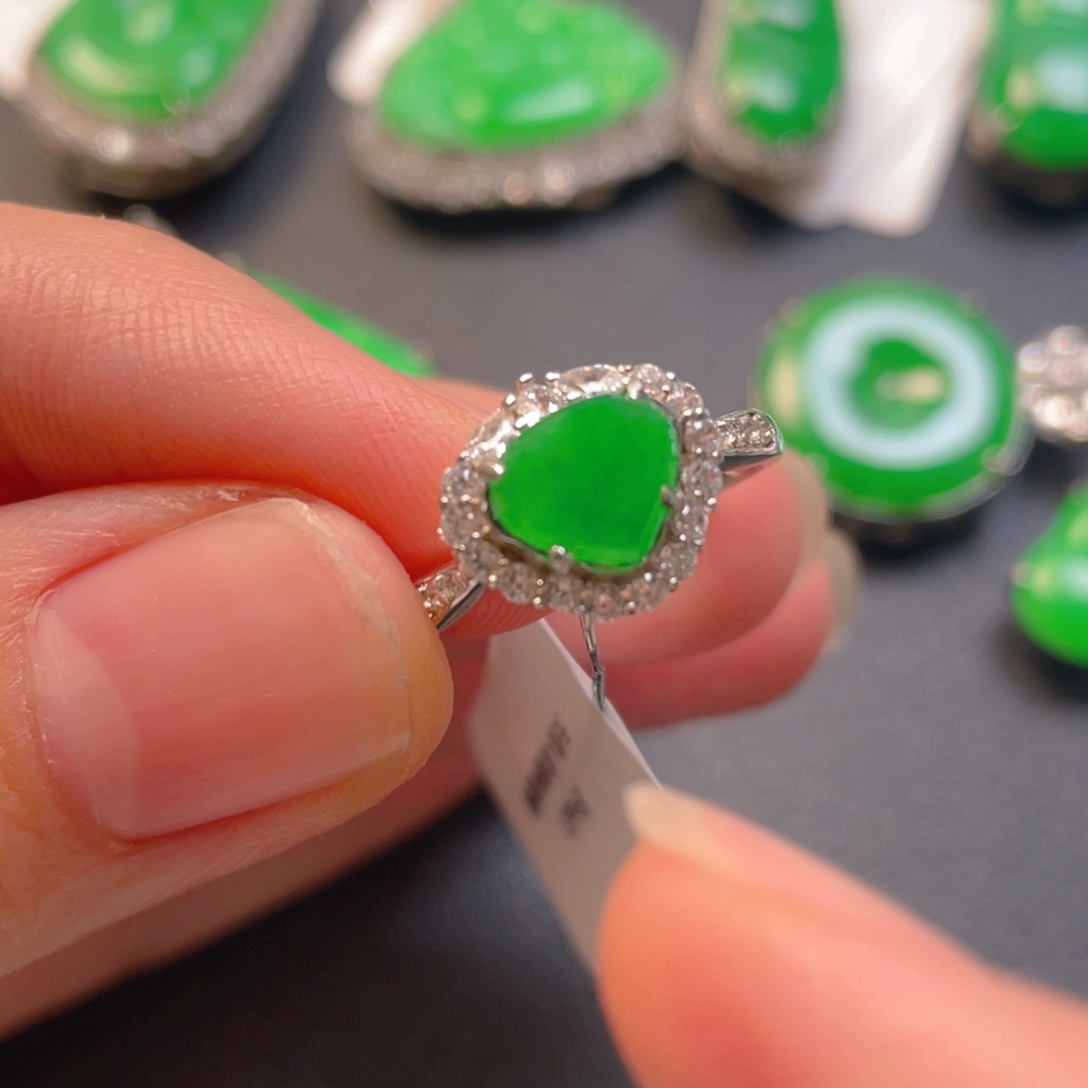 翡翠银S925镶嵌吊坠(不含链)戒指