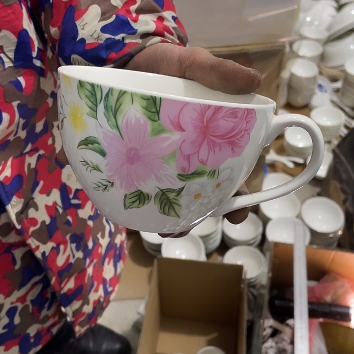 瓷片强化瓷赛贵妃大早餐杯一个