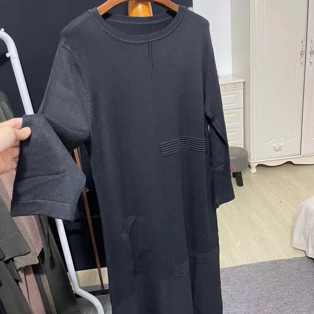 秋冬纯欲宽松显瘦羊毛混纺连衣裙女内搭时尚打底裙