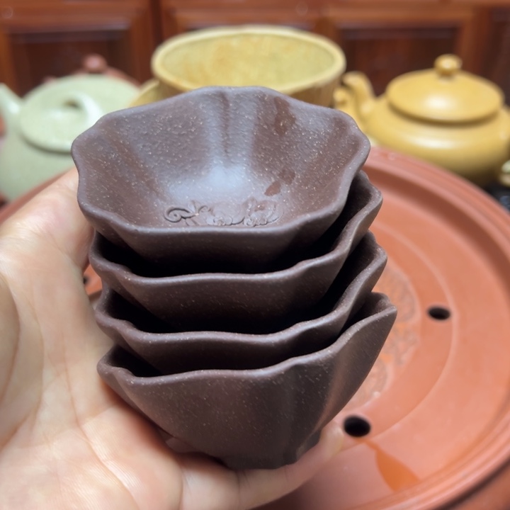 茶杯紫砂宜兴原矿紫玉金砂