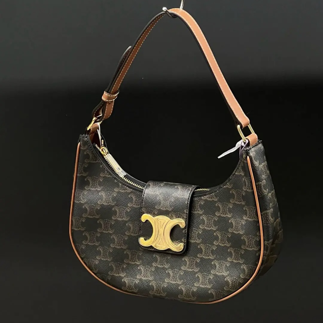 99新 Celine/思琳 1729 老花凯旋门ava腋下单肩包