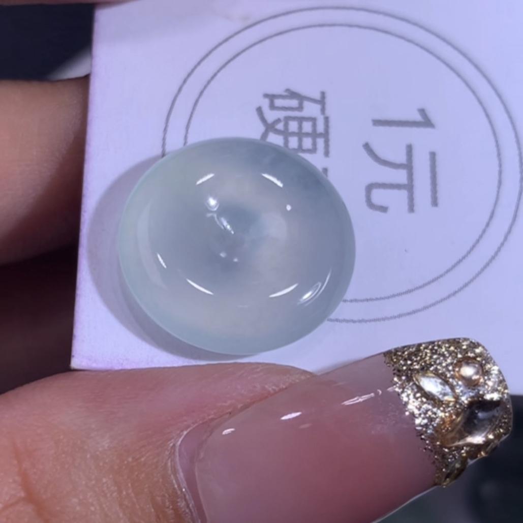 翡翠高冰种水晴底扣子639