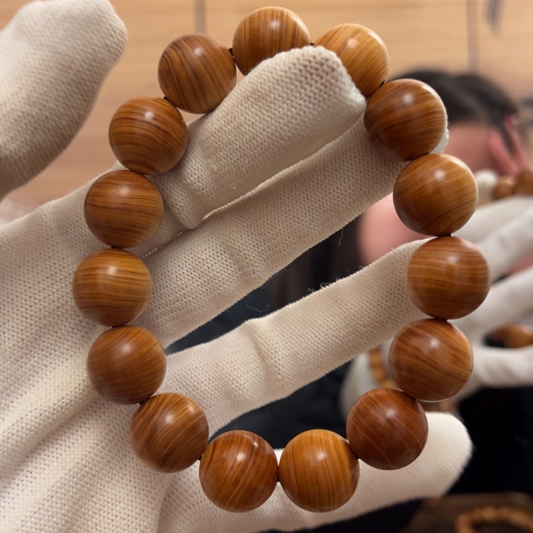 柏木（崖柏）手串/手链15红油蚕丝顺纹板根香料药香23.8