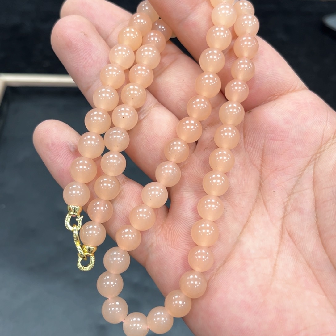 和田玉未镶嵌颈饰藕粉妈妈链多样性发货（拍一发一）