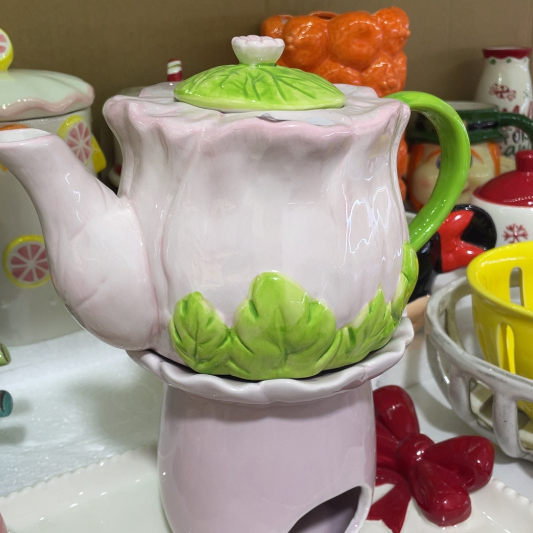 微瑕陶瓷茶壶➕底座