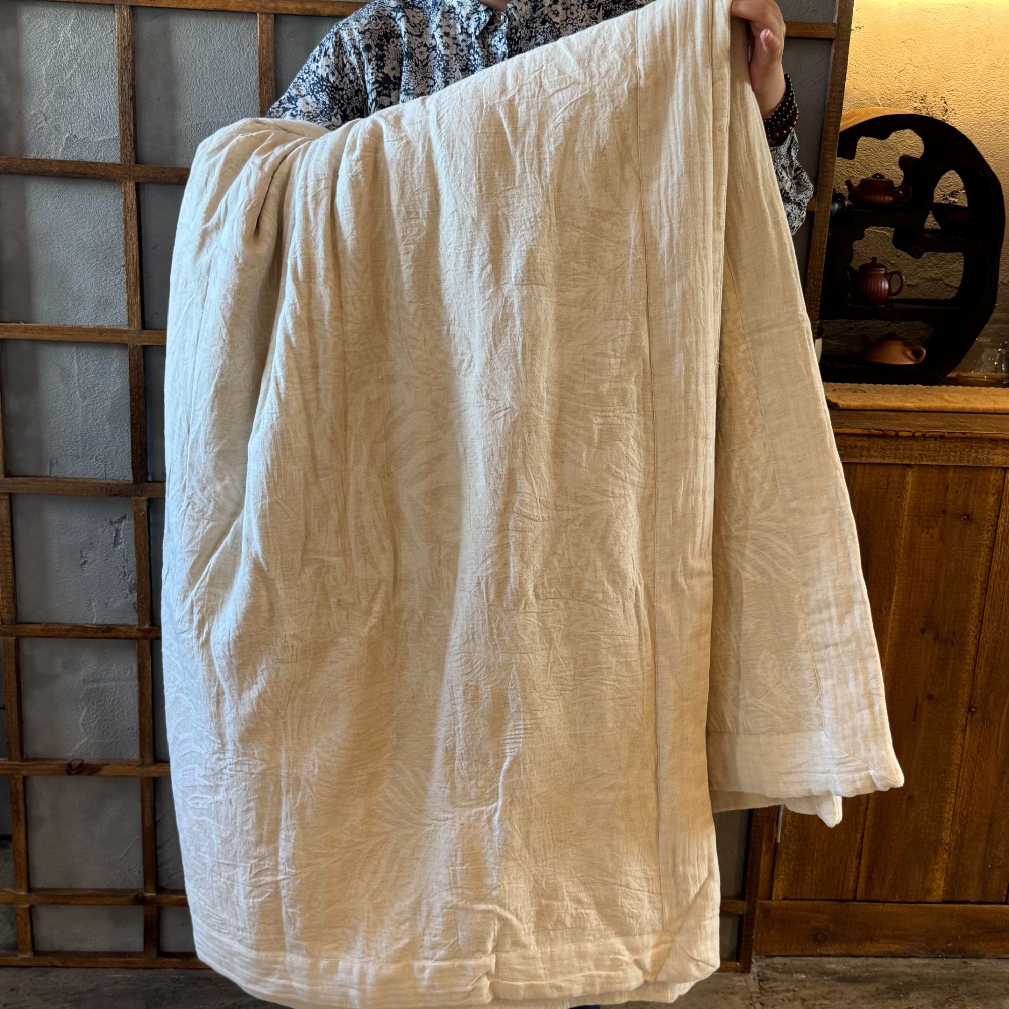 【贝尼古甄选】棉麻亚麻  春秋被  国学风   可机洗可水洗被子-伯雅