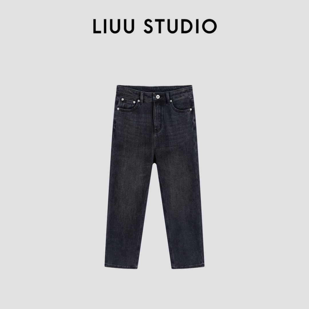 【LIUU】直腿版型 | 2618 灰黑加绒直筒烟管裤 