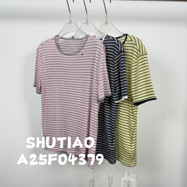 【SHUTIAO】2025夏季：新款小众设计款T恤A25F04379