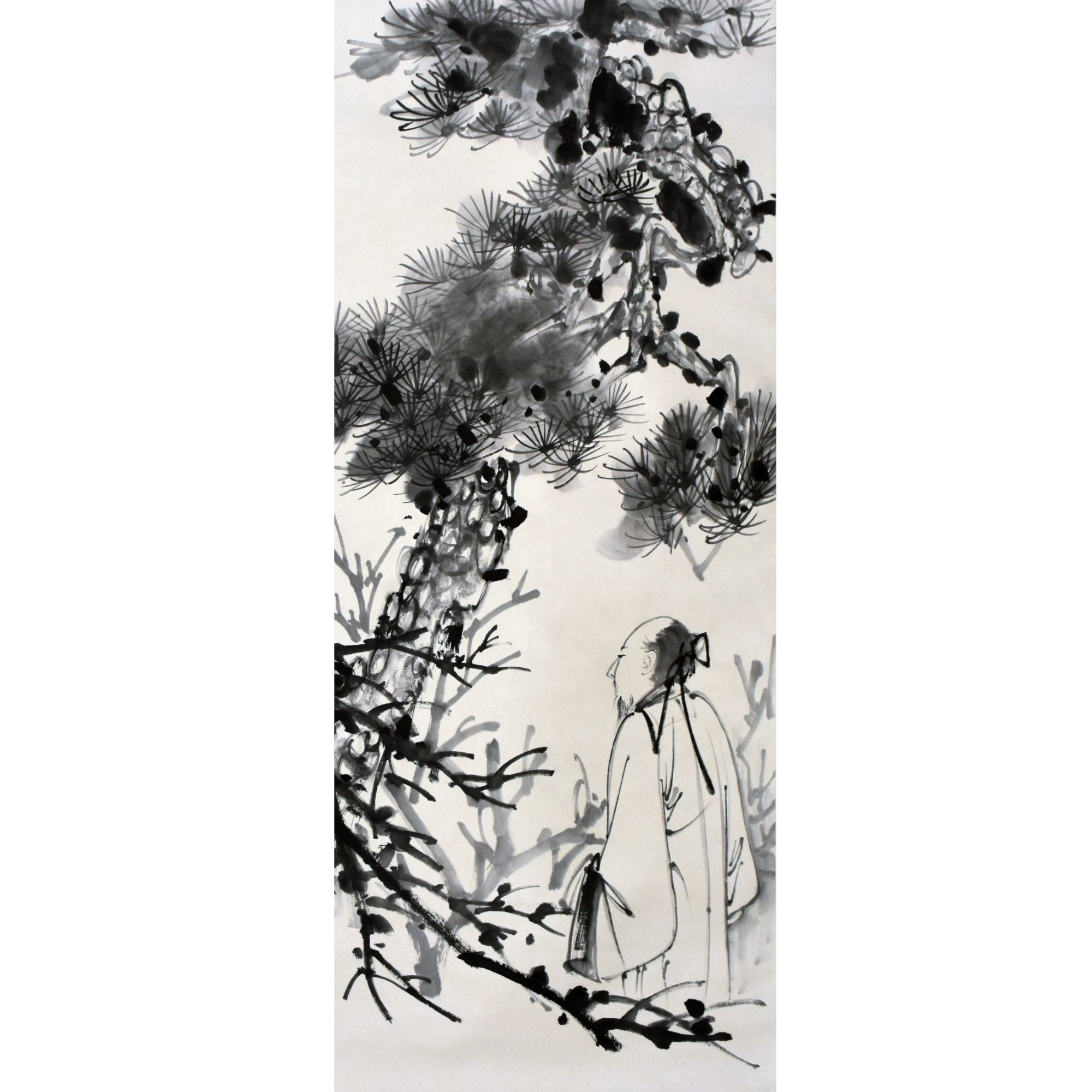 HM0573 松下高士 97×49cm 纸本立轴 4.2平尺