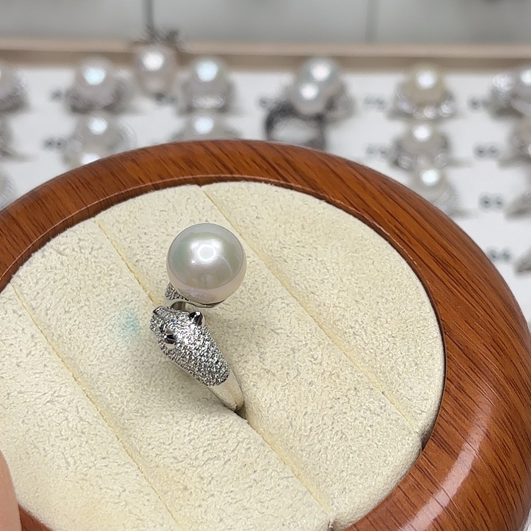 随***安淡水珍珠银S925镶嵌戒指