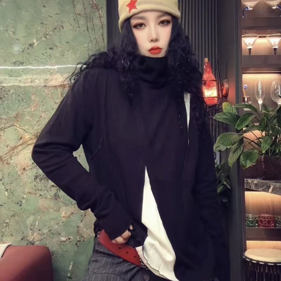 双面德绒厚款堆堆领宽松型磨毛卫衣百搭冬季休闲上衣