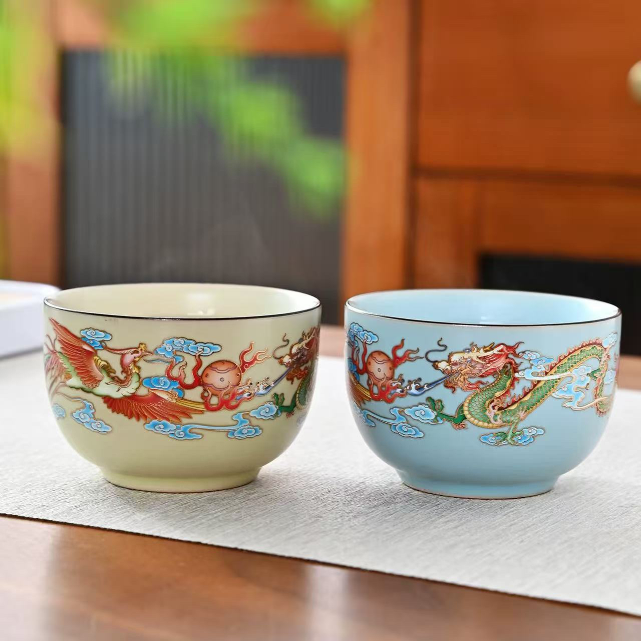 11【闪购商品】龙凤呈祥主人杯两个禅定高档家用个人杯茶杯ZHZ803