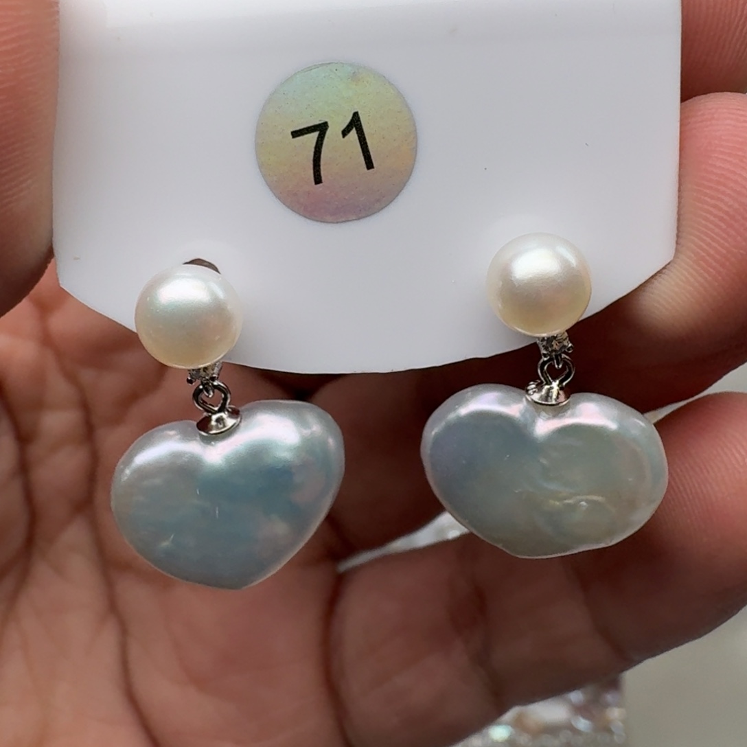 淡水珍珠耳饰银S925镶嵌