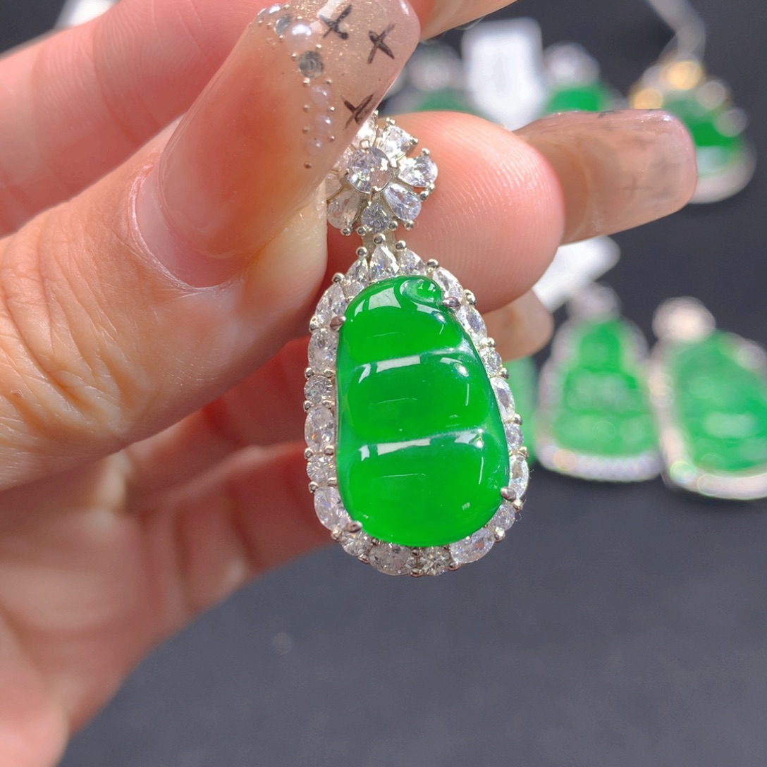 翡翠颈饰银S925镶嵌11111111111