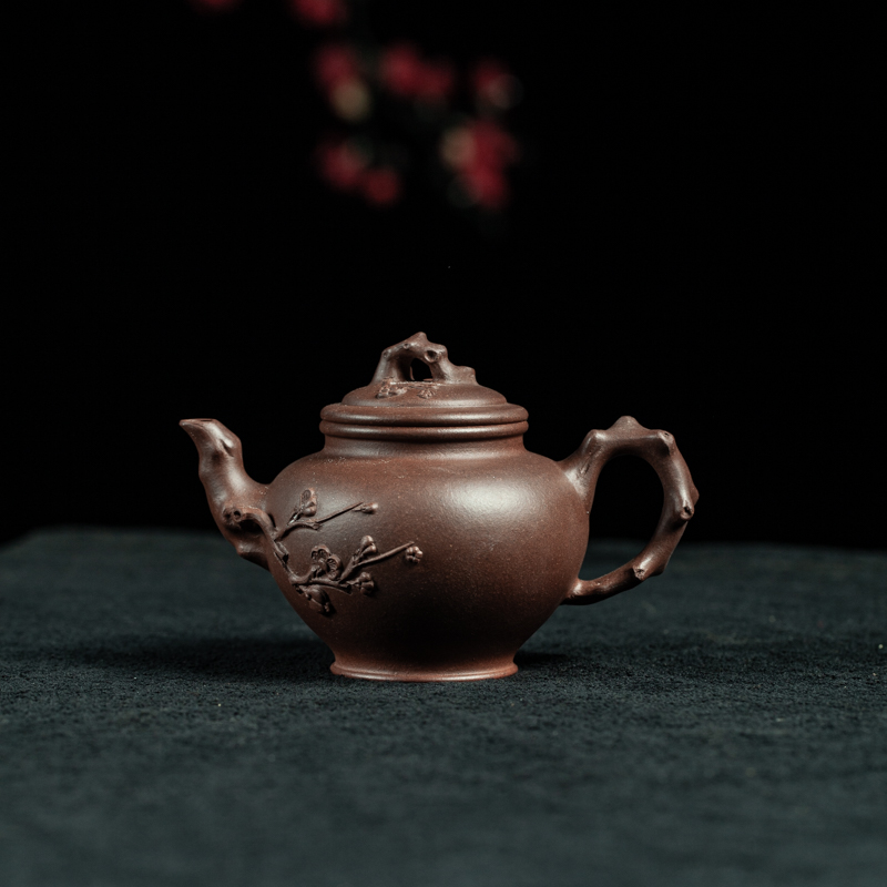 精工半手黄龙山原矿紫砂壶报春壶