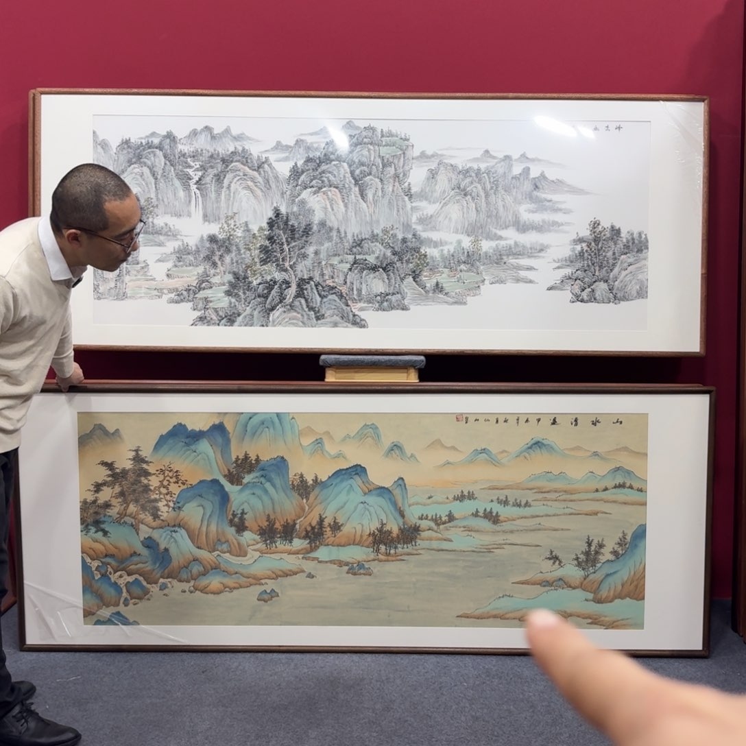 国画手绘作品带框包邮210成80