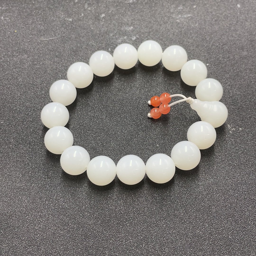 BY0116FHLZ279 和田玉圆珠手串