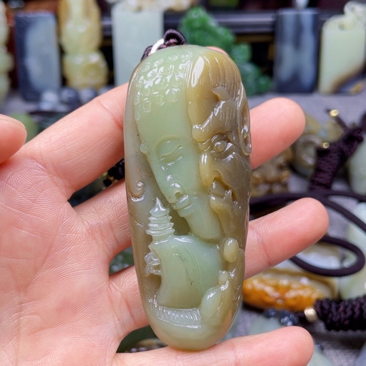 和田玉未镶嵌挂件