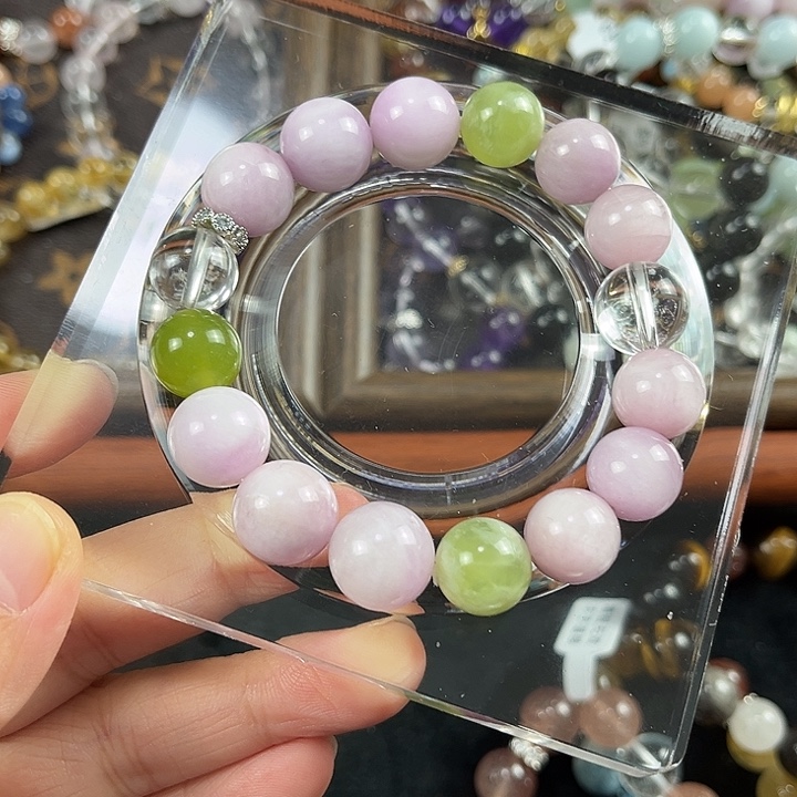 合金手链水晶青提芋泥冻