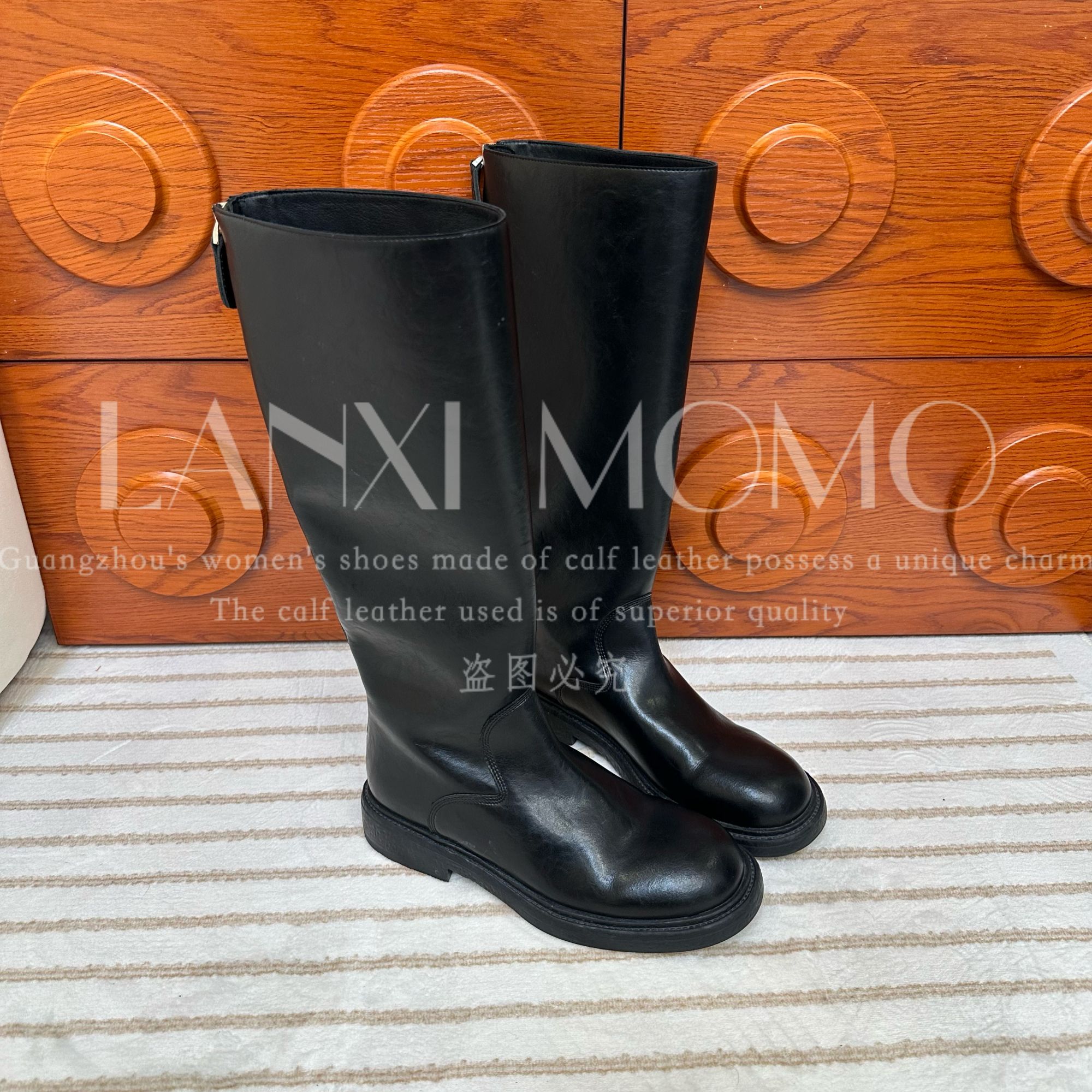 [LX]优雅气质真皮长筒靴时尚英伦风弹力显瘦软底25CX439LX