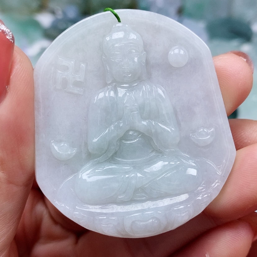 【闪购商品】翡翠颈饰未镶嵌天然翡翠A货大日如来