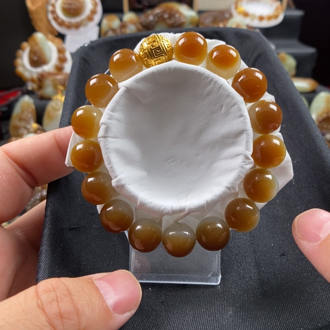 手链未镶嵌和田玉（糖玉）