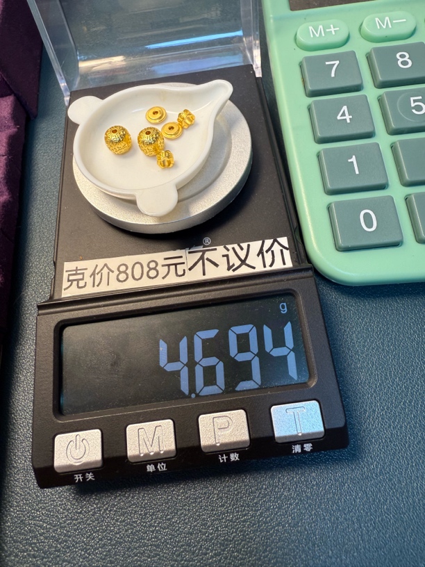 足金999云纹老型卡七叠金6六字线束秀