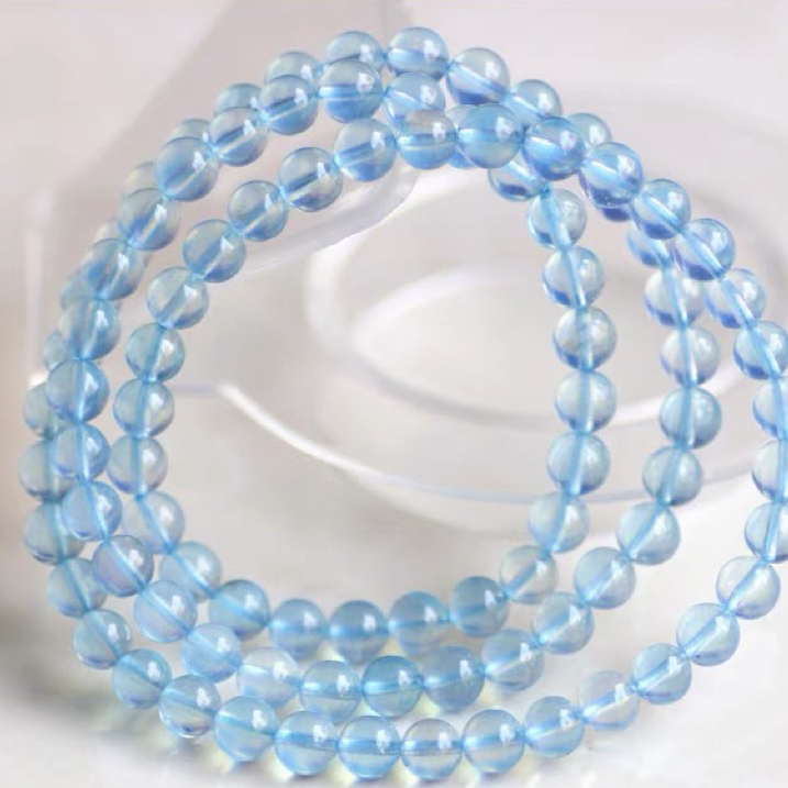 海蓝宝石海蓝宝三圈手串多样性发一件