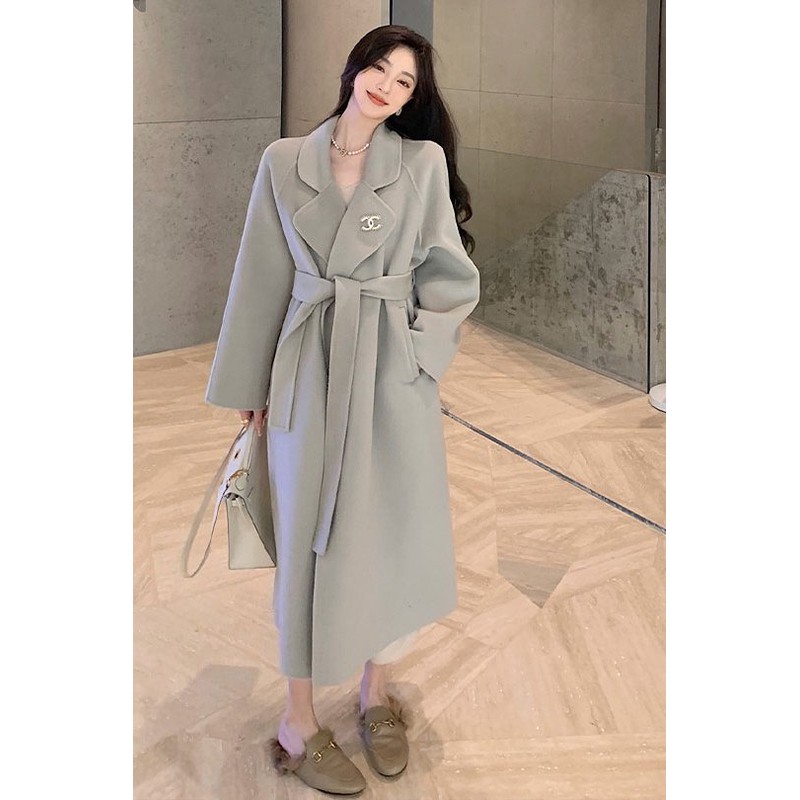 年秋冬季新款中长款赫本风气质法式高级感毛呢子大衣外套女