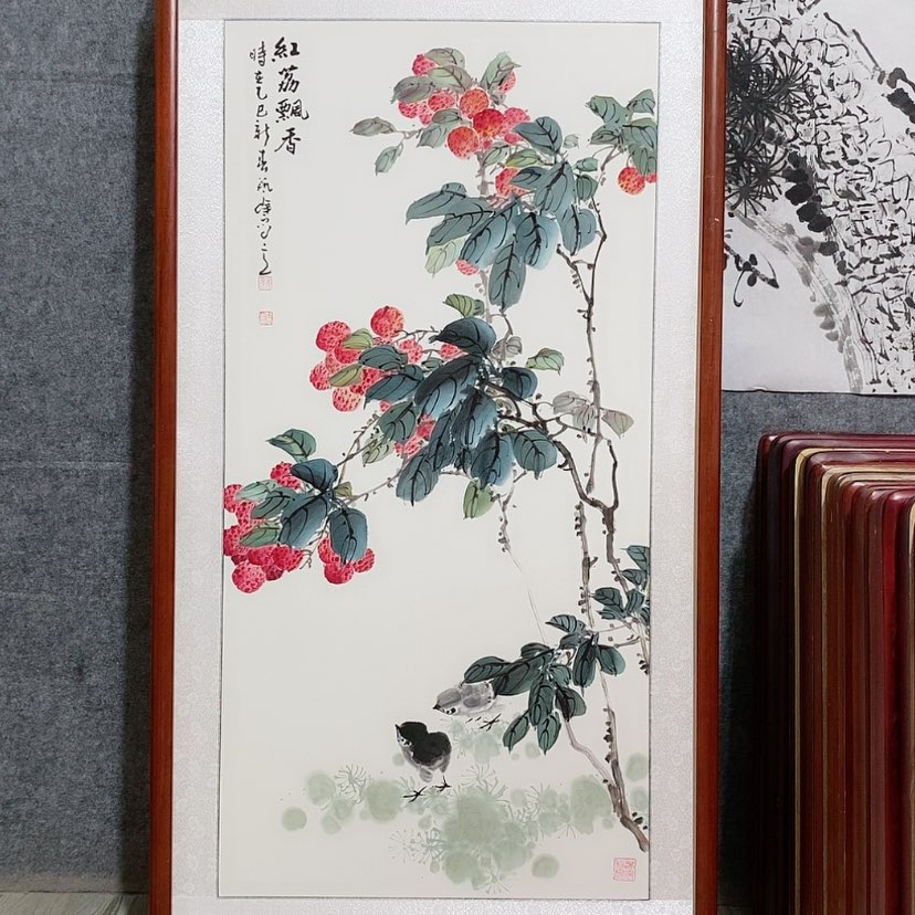 【闪购商品】国画书画作品带框125×65厘米