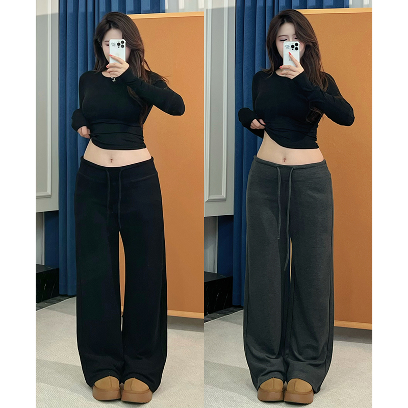 卤蛋公主【膨体蚕丝羊毛裤】冬款筷子裤2.0大码宽松百搭加绒直筒裤