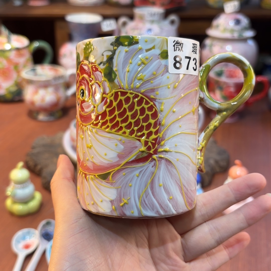 摆件景德镇手绘高温釉下彩陶瓷茶具