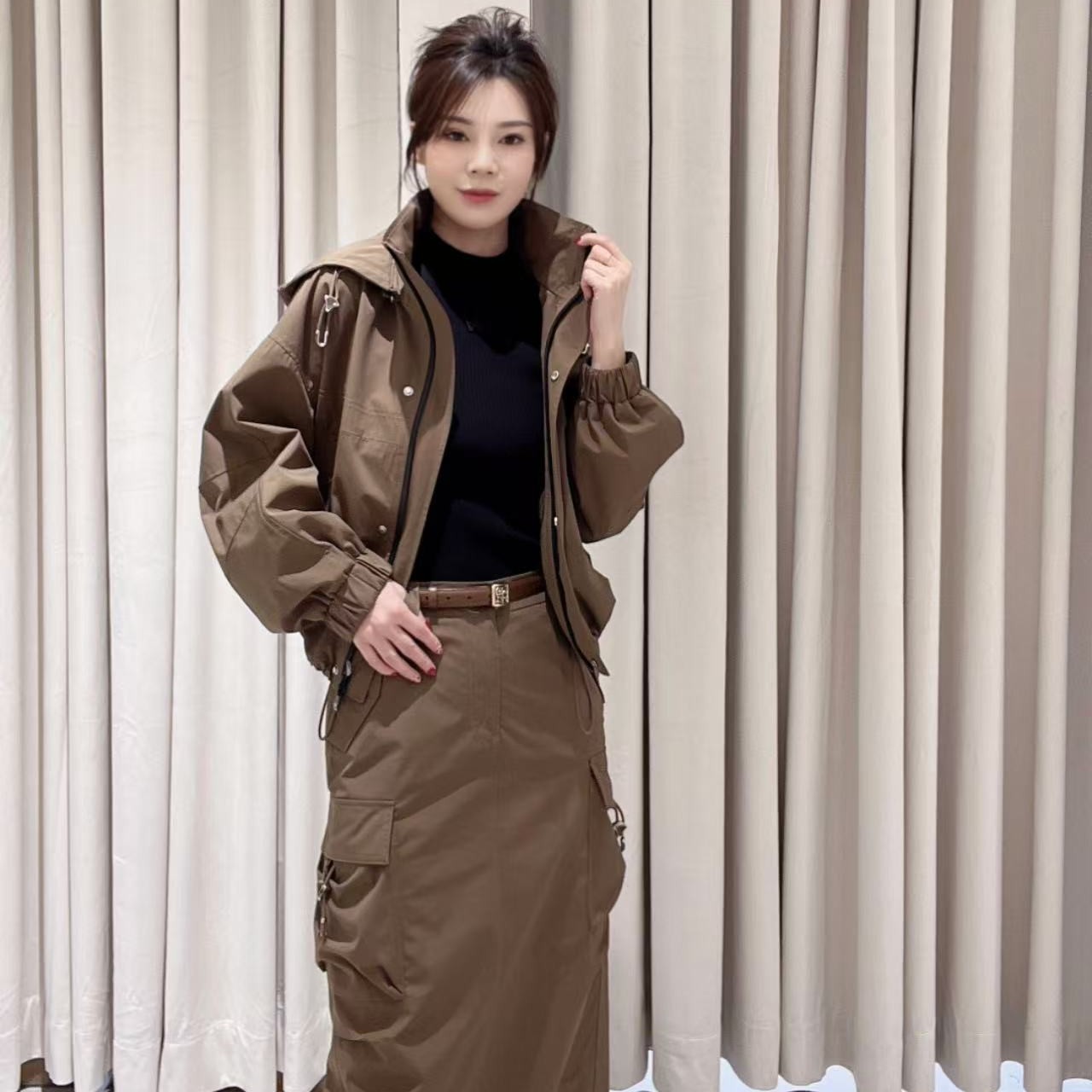 时尚套装法式INS风女装上衣+长裙