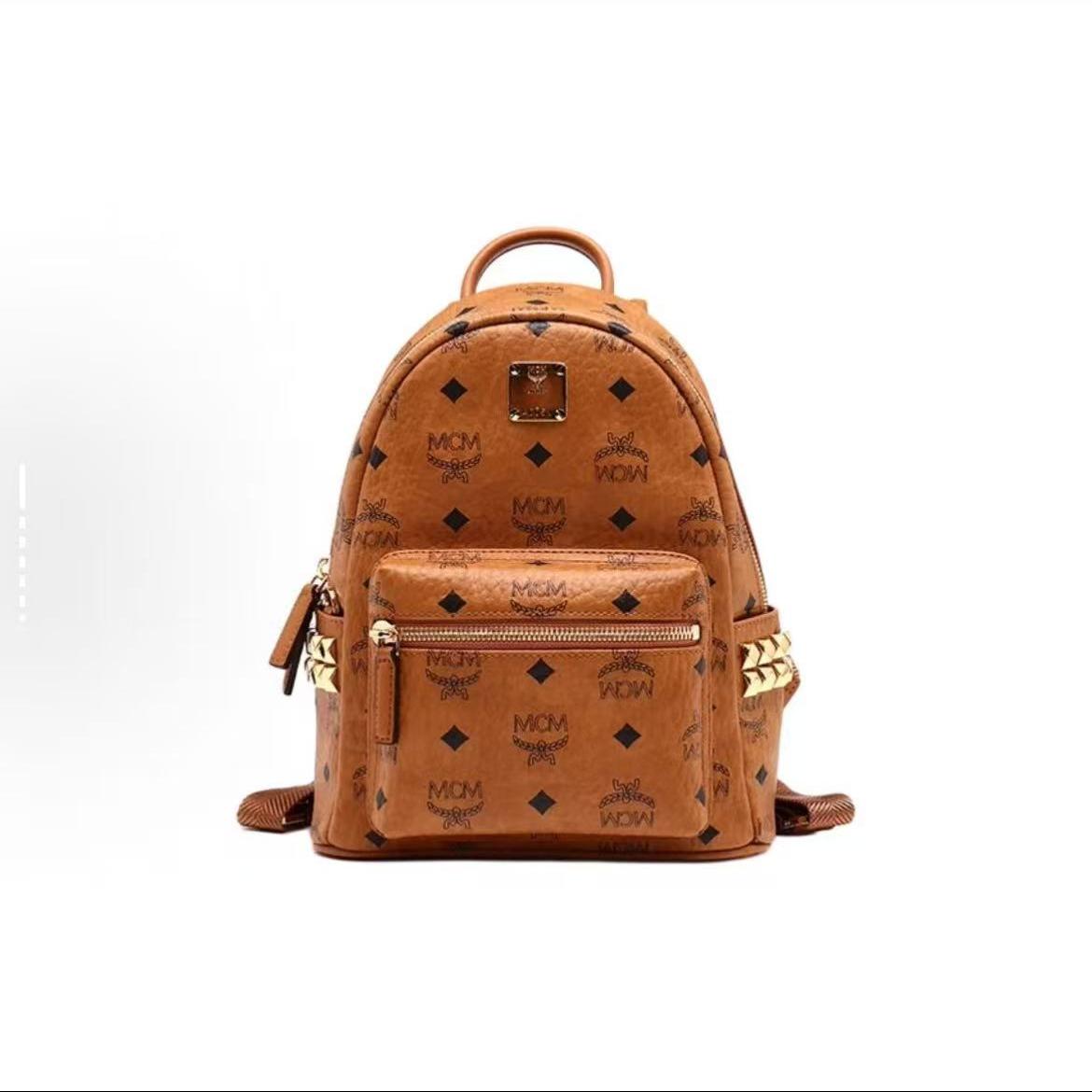 全新未使用 MCM 新款双肩包mini干邑色/LZ00710