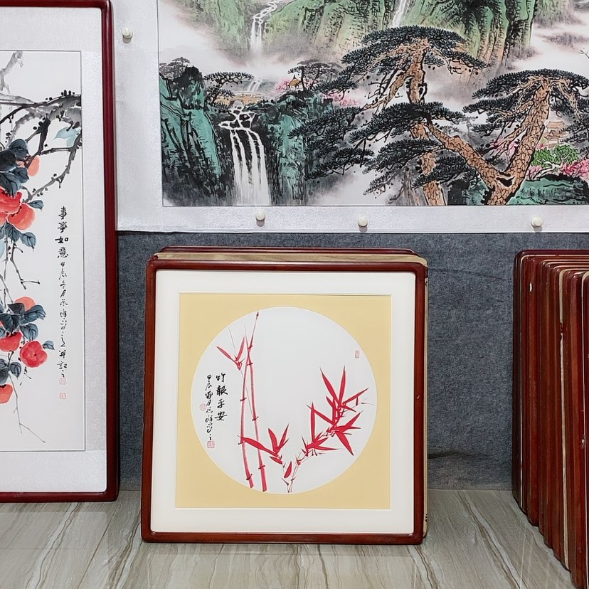 【闪购商品】国画书画作品带框65×65厘米