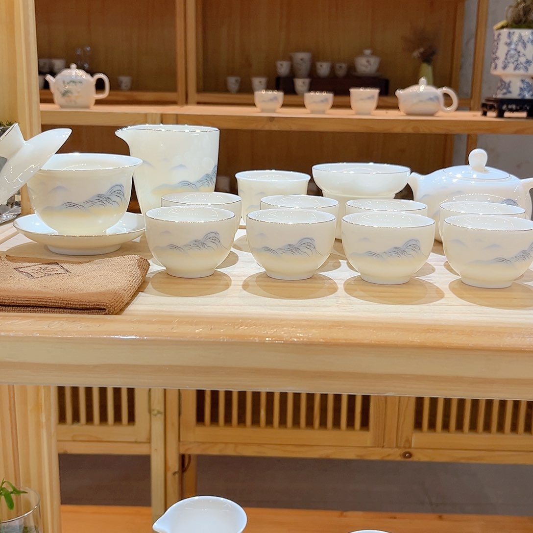 【御瓷斋】羊脂玉瓷茶具套装