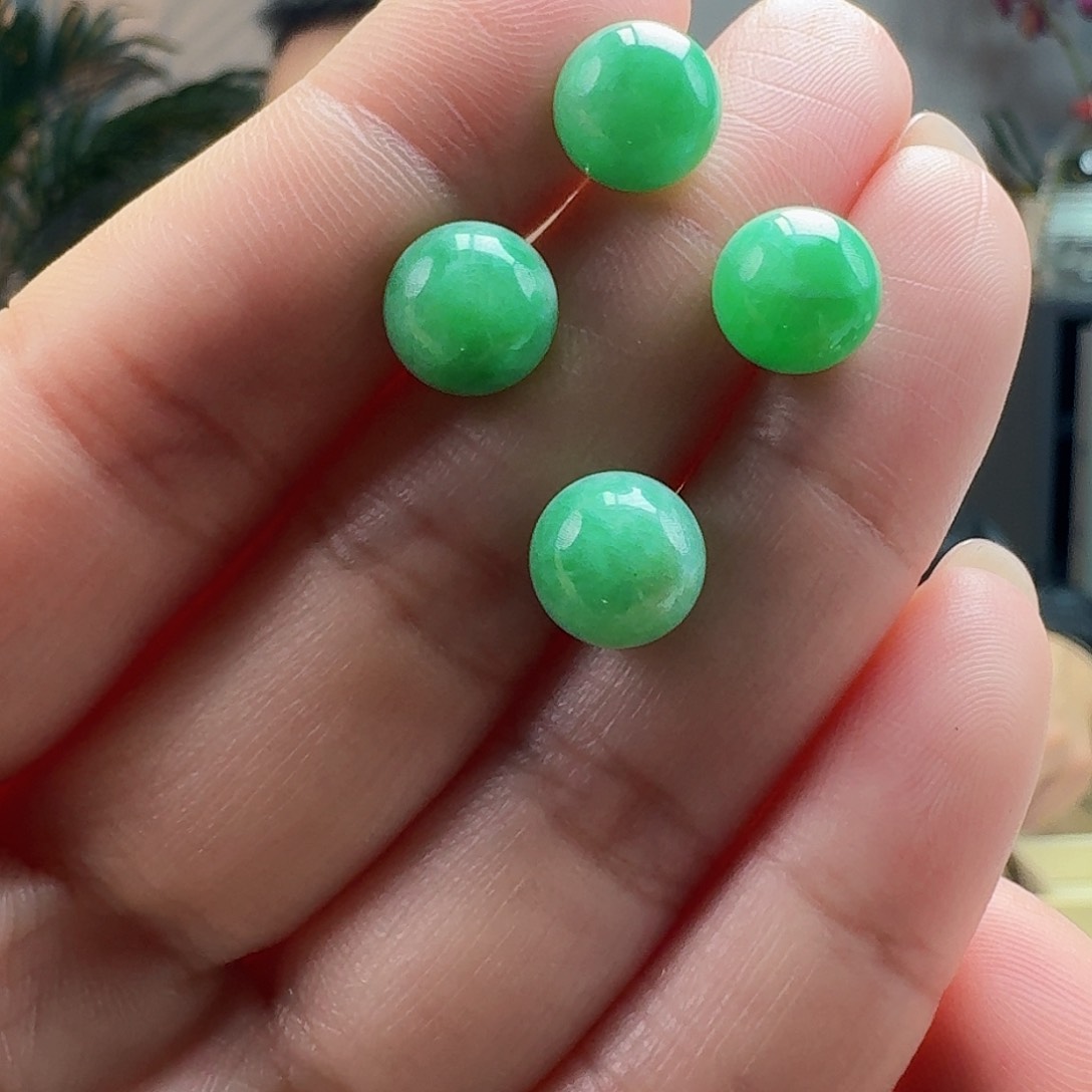 翡翠耳饰银S925镶嵌多样性发货其一