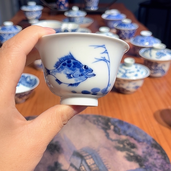 镹曰茶闲柴窑手工手绘青花