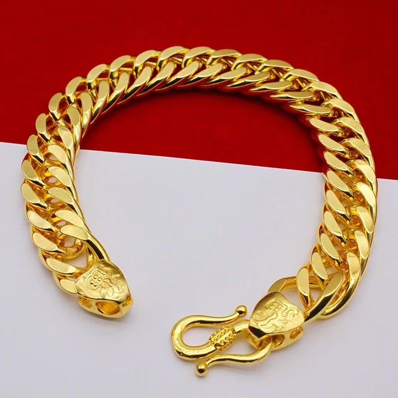 【玖玖甄选】K黄色匠心工艺老板新中式款男士霸气福禄手链【SCL06】