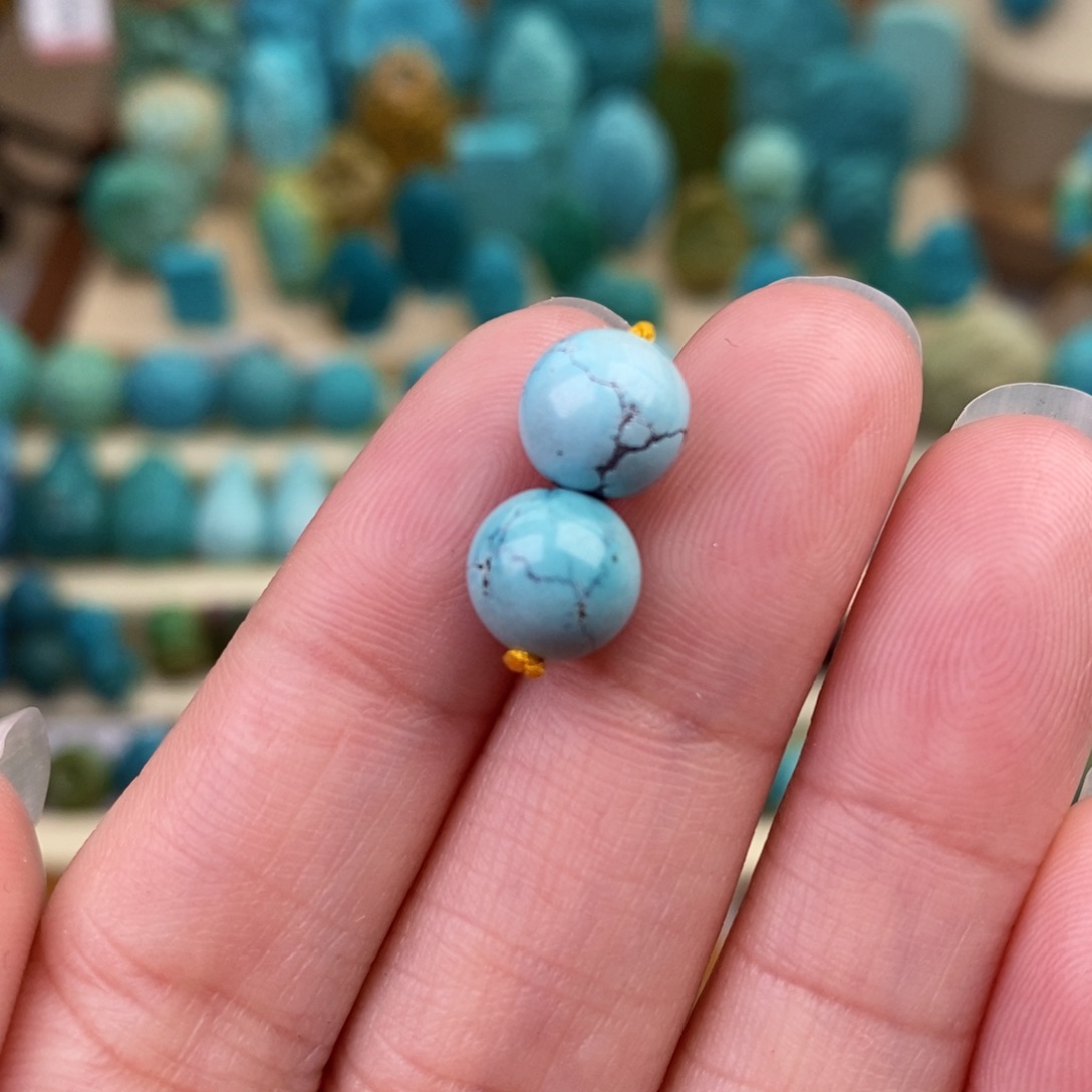 绿松石珠宝奇石未镶嵌8mm