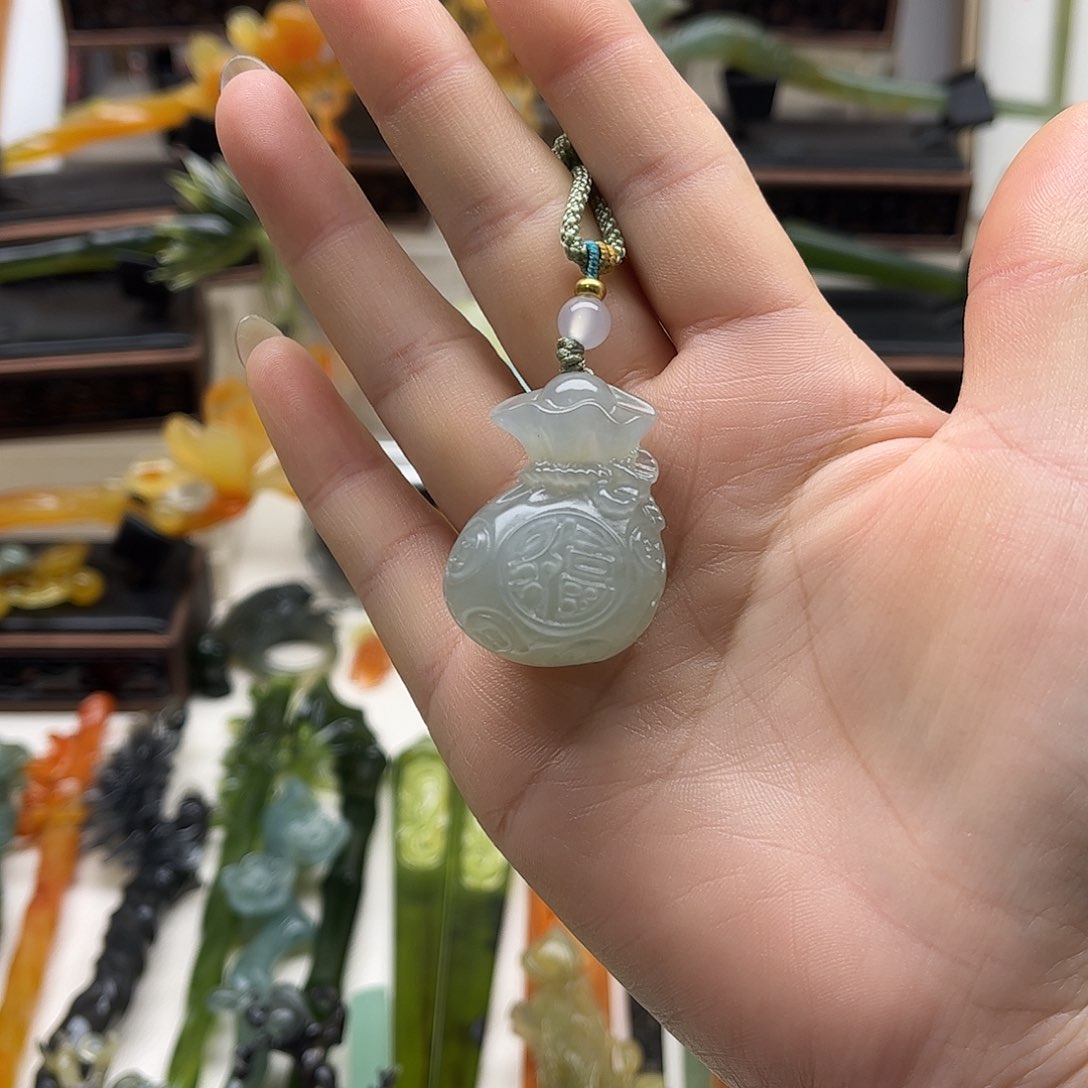 蛇纹石玉岫玉发簪合金