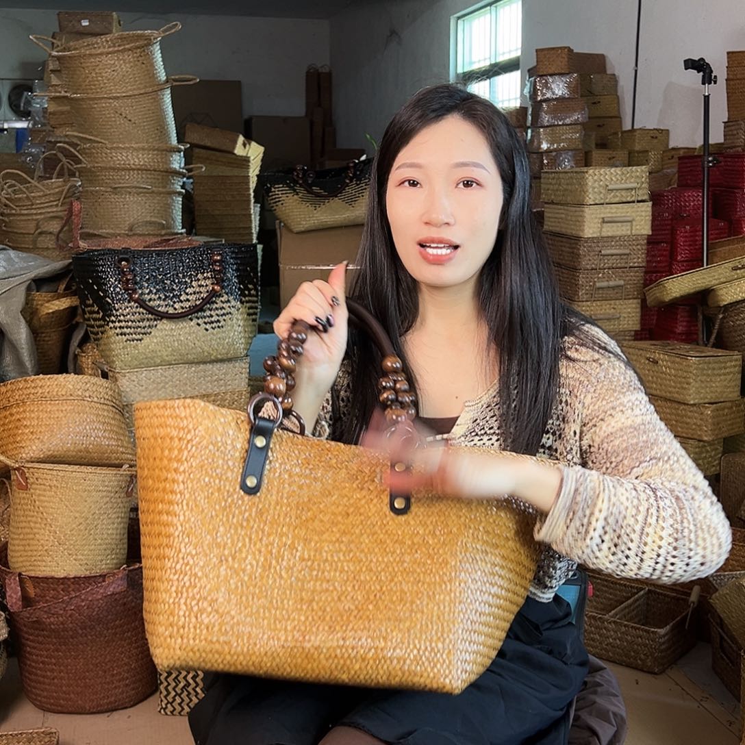 草编草编包/草编收纳盒带瑕疵