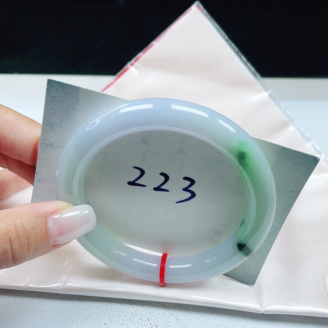 翡翠未镶嵌手镯 圆条55+