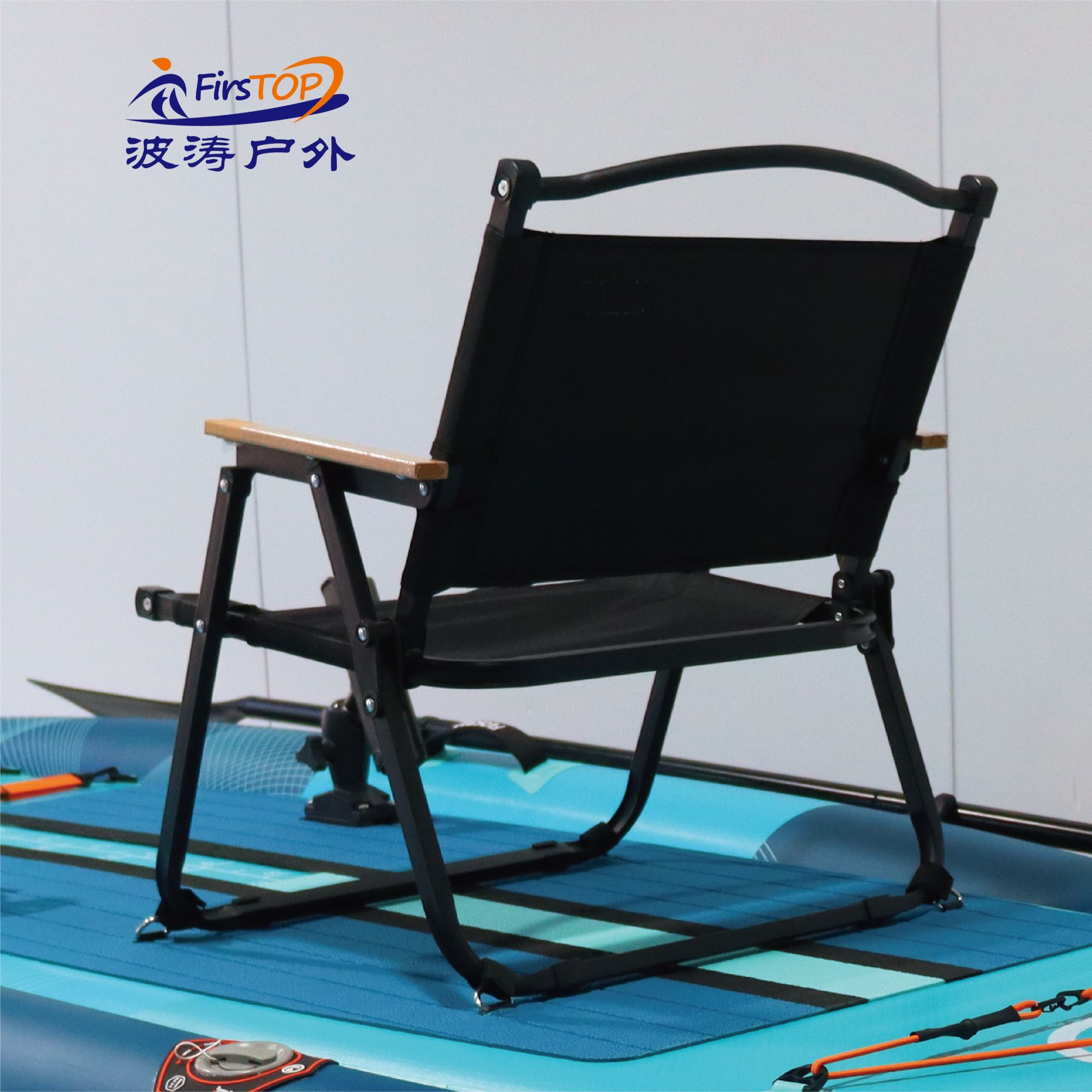 可调节充气冲浪板独木舟皮划艇豪华靠背、铁制露营椅