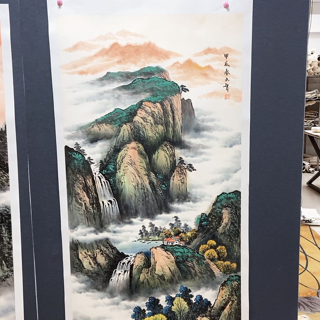 国画68/138朱文智手绘托心