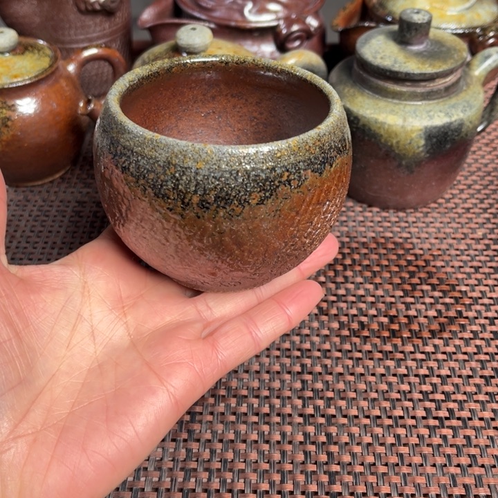 紫砂茶杯手工大杯180c