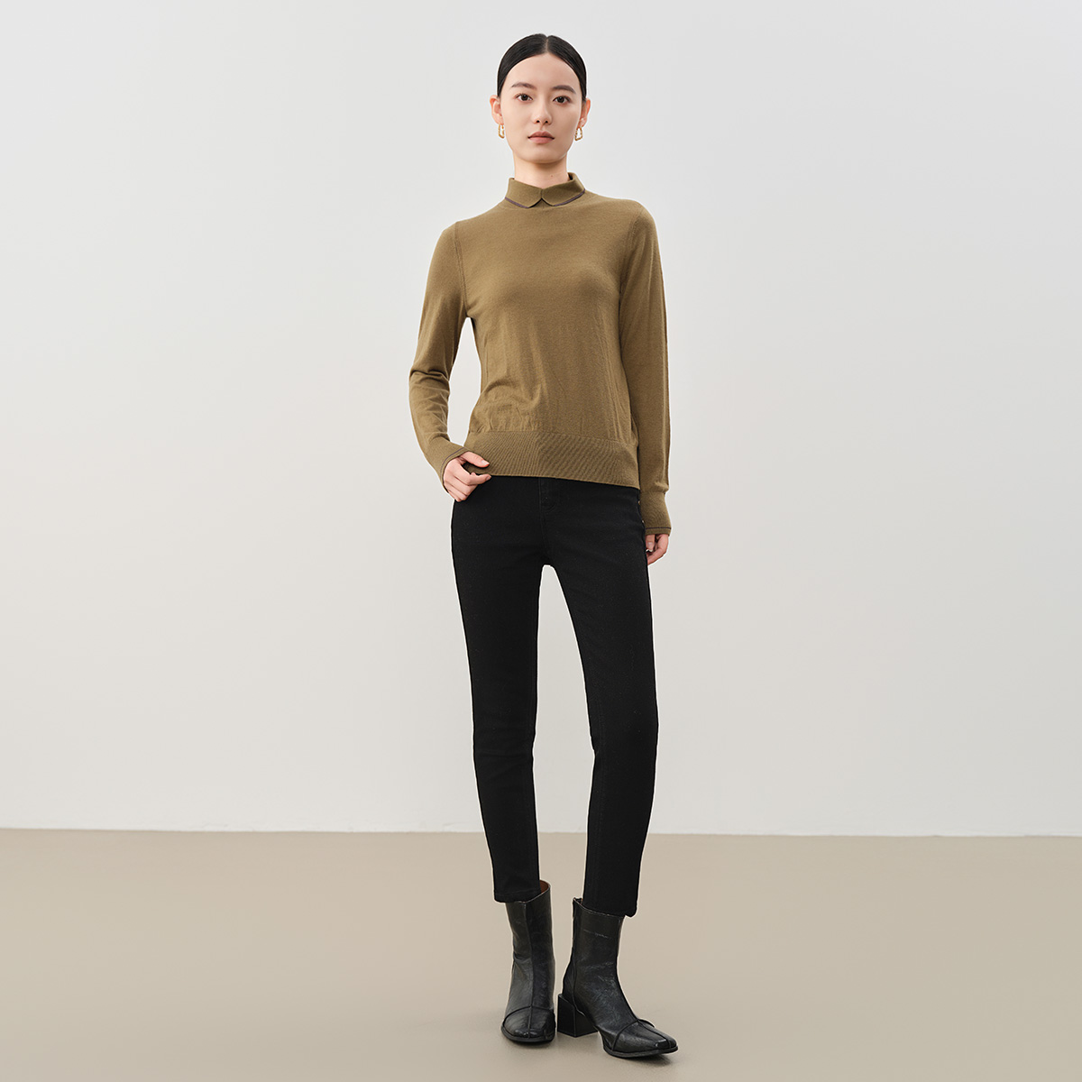 【谷邦L+】高腰显瘦牛仔裤女2025冬季新款时尚G3495317